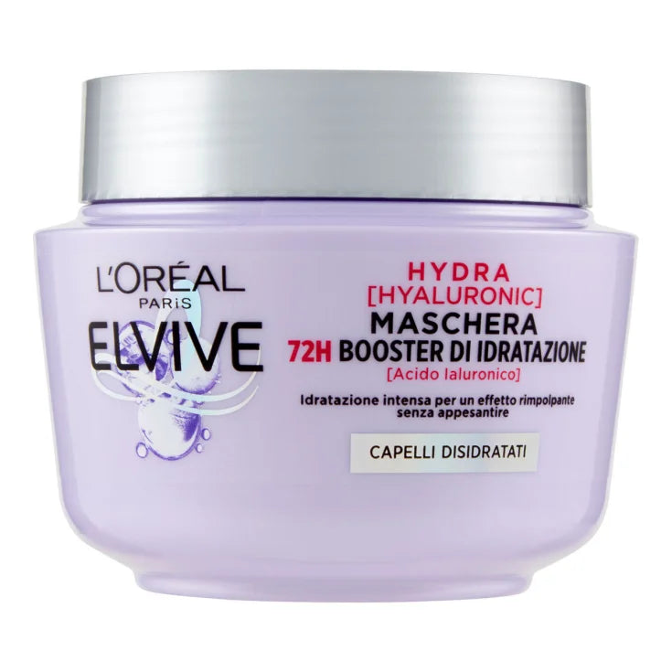 💧 L’Oréal Paris Elvive Hydra Hyaluronic – Maschera 72H Booster di Idratazione