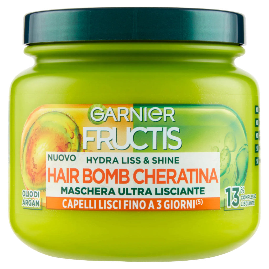 🌟 Garnier Fructis Hydra Liss & Shine – Hair Bomb Cheratina Maschera Ultra Lisciante