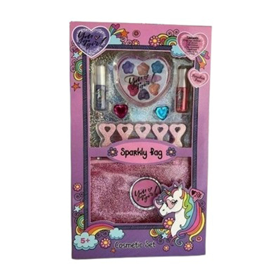 🌈✨ Sparkly Bag Cosmetic Set – Il kit make-up più magico! ✨🦄