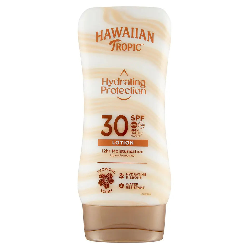 🌺 Hawaiian Tropic Hydrating Protection SPF 30 – Latte Solare Idratante (180ml)
