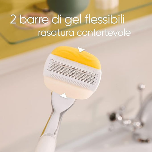 Gillette Venus Comfortglide Coconut – Rasoio Donna con Manico in Metallo + 2 Ricariche