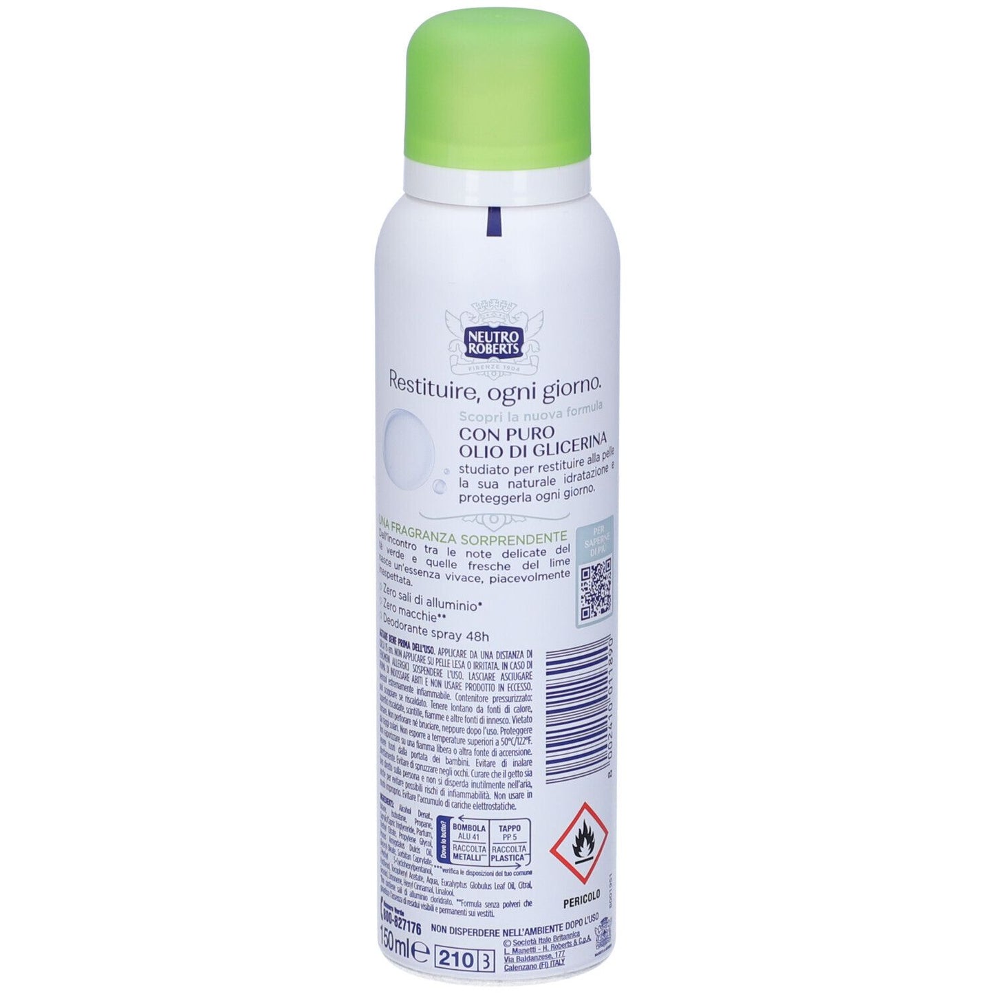 🍃 Neutro Roberts Fresco Tè Verde e Lime – 150ml