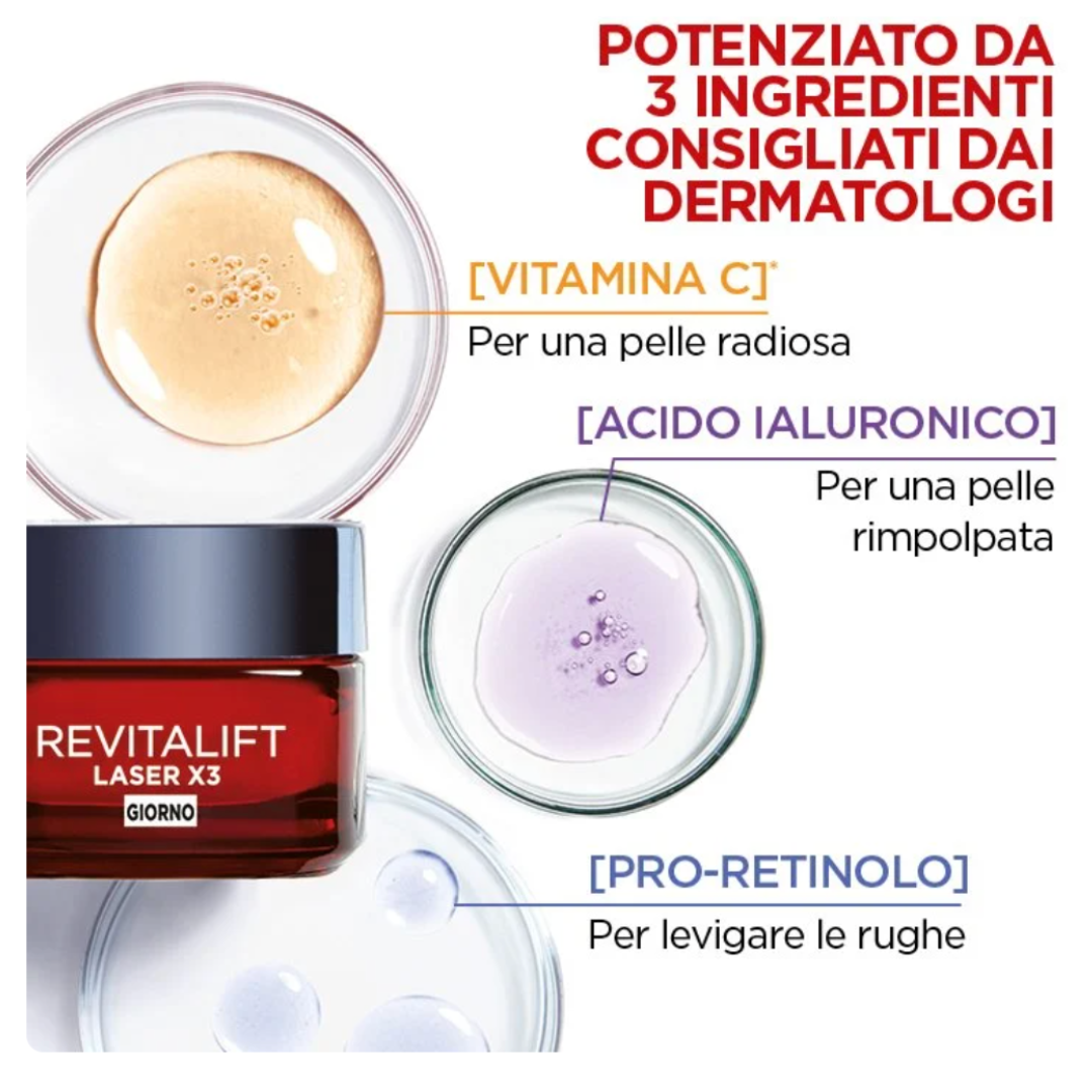 L'Oréal Paris Revitalift Laser X3 - Crema Giorno Anti-Età
