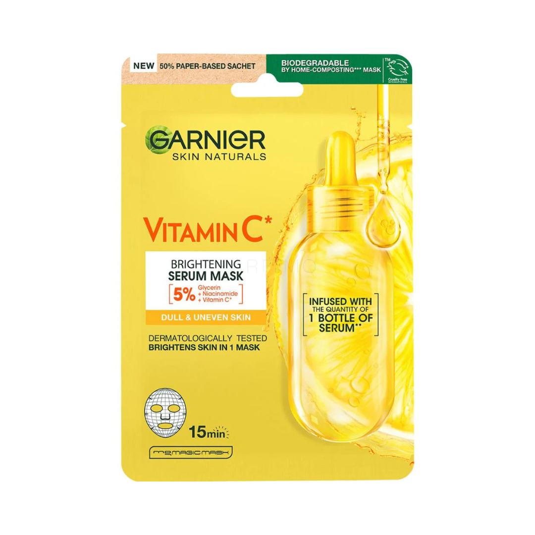🍊 Garnier Skin Naturals Vitamin C – Brightening Serum Mask – 1 maschera in tessuto