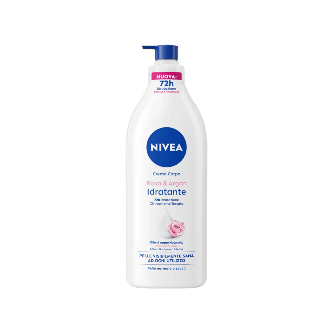 NIVEA Crema Corpo Rosa & Argan – Idratante 72h