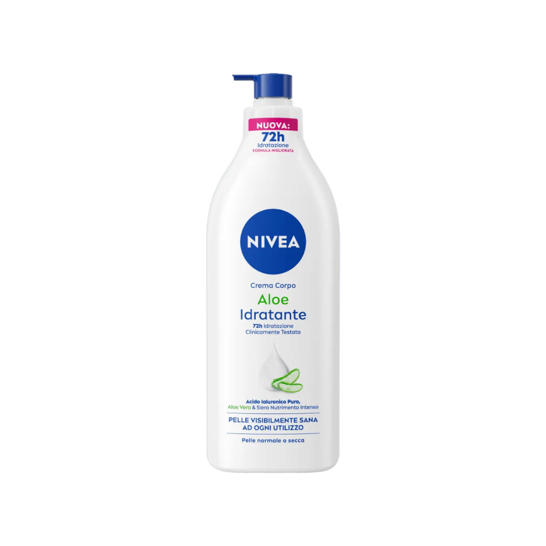 NIVEA Crema Corpo Aloe Idratante – 72h di Idratazione