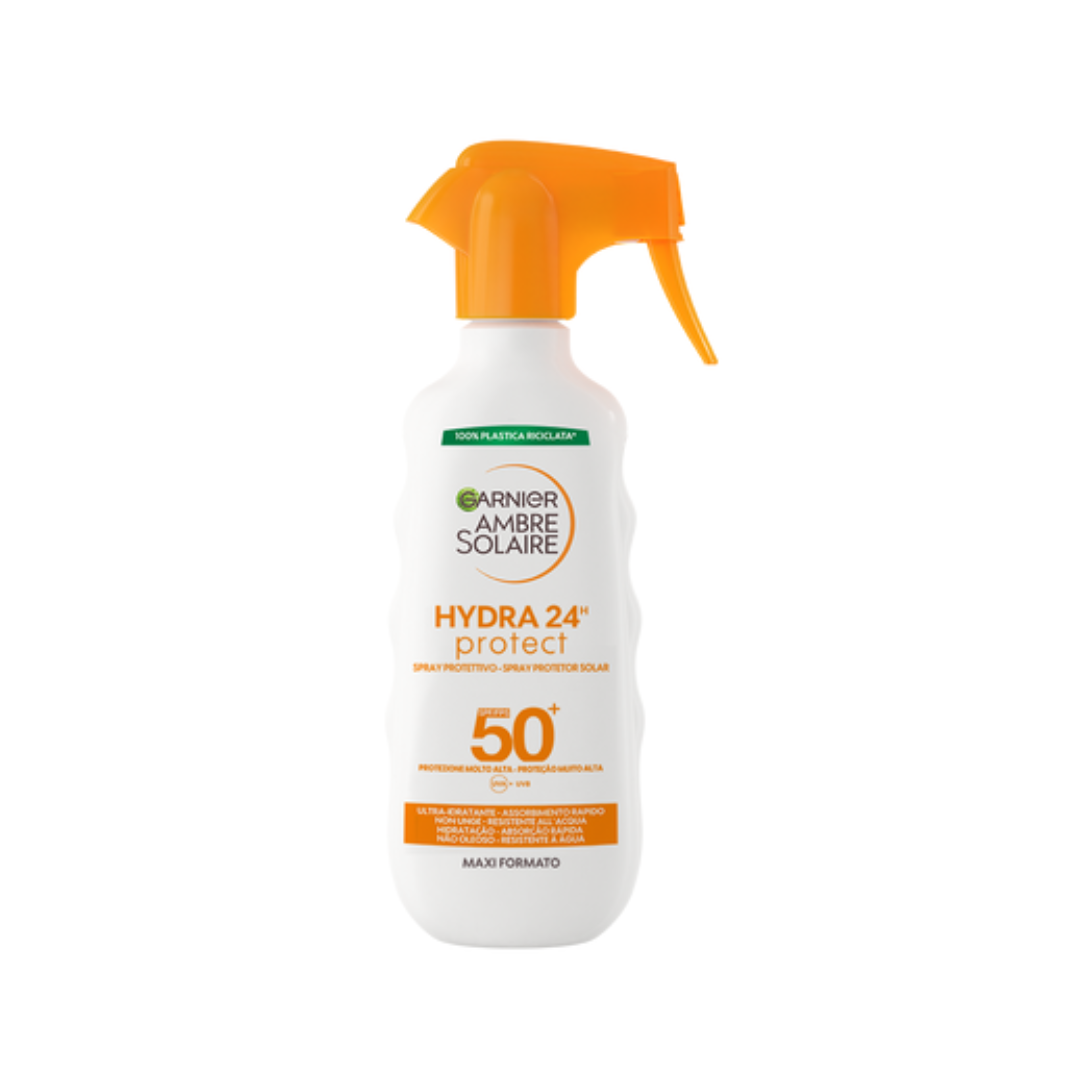 Garnier Ambre Solaire Hydra 24h Protect SPF 50 – Spray Protettivo Solare Maxi Formato