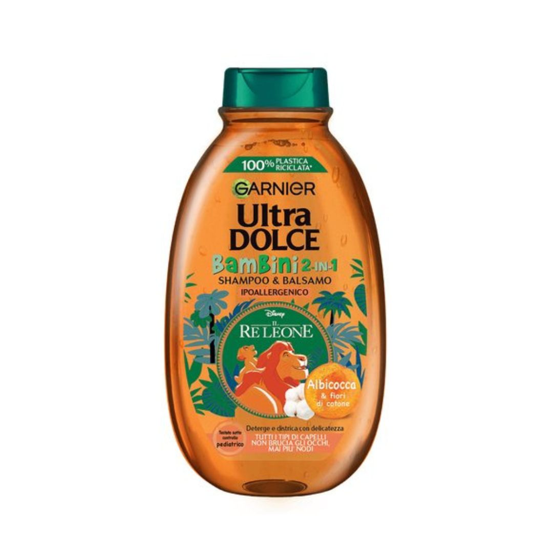 Garnier Ultra Dolce Bambini 2-in-1 - Shampoo & Balsamo Albicocca e Fiori di Cotone