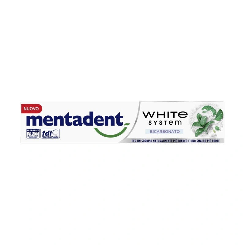 MENTADENT WHITE SYSTEM BICARBONATO – IL TUO ALLEATO PER UN SORRISO BIANCO E SMAGLIANTE ✨🦷