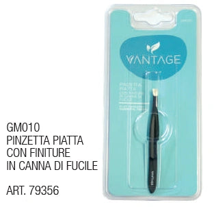 🔍 VANTAGE GM010 – Pinzetta Piatta con Finiture in Canna di Fucile