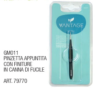 🎯 VANTAGE GM011 – Pinzetta Appuntita con Finiture in Canna di Fucile