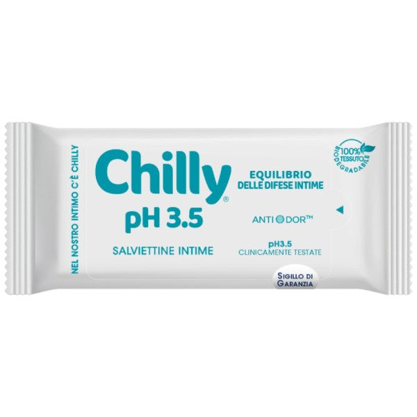 💧 Chilly pH 3.5 – Salviettine Intime Anti-Odor™ (12 pezzi)