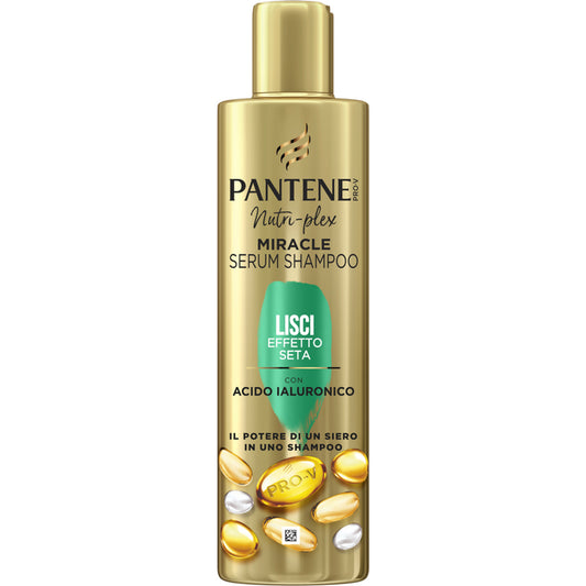 💚 Pantene Pro-V Miracle Serum Shampoo Lisci Effetto Seta – Con Acido Ialuronico – Nutri-Plex