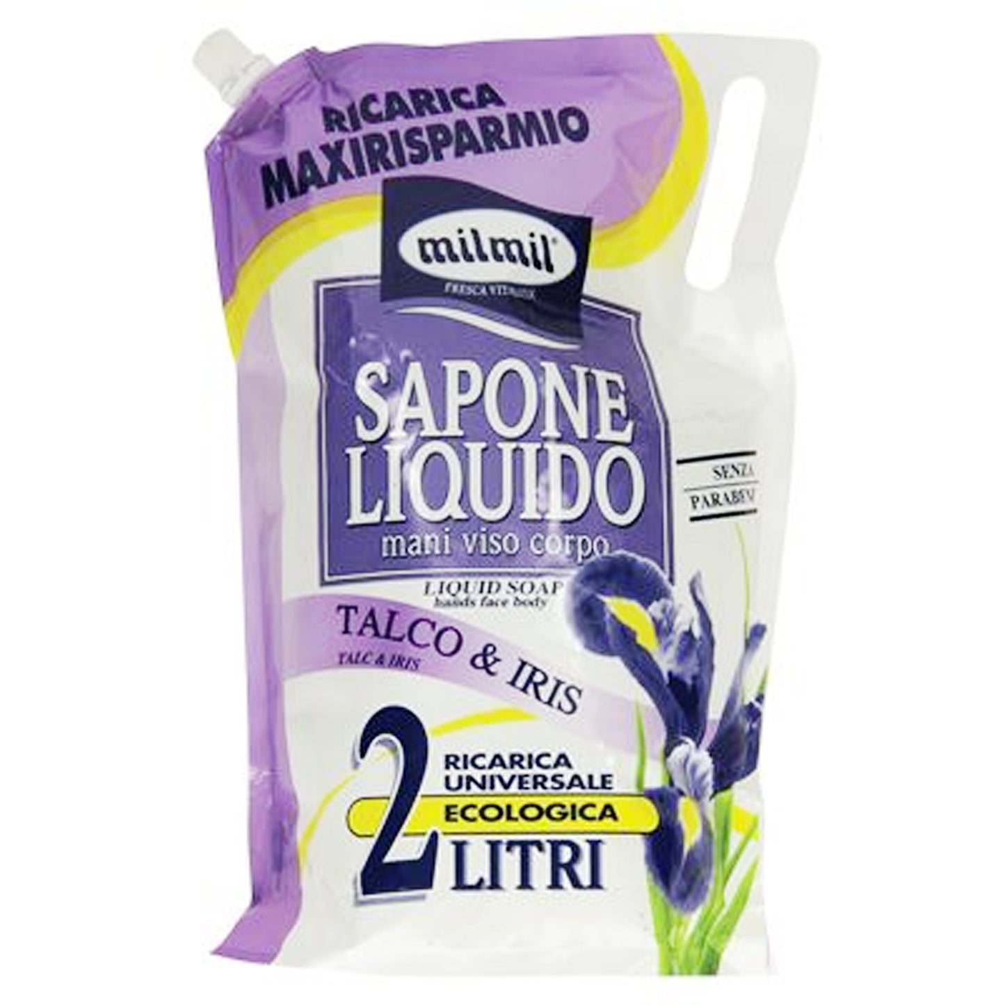 💜 MilMil Sapone Liquido Talco & Iris – Un’Essenza di Purezza e Delicatezza! 🌸