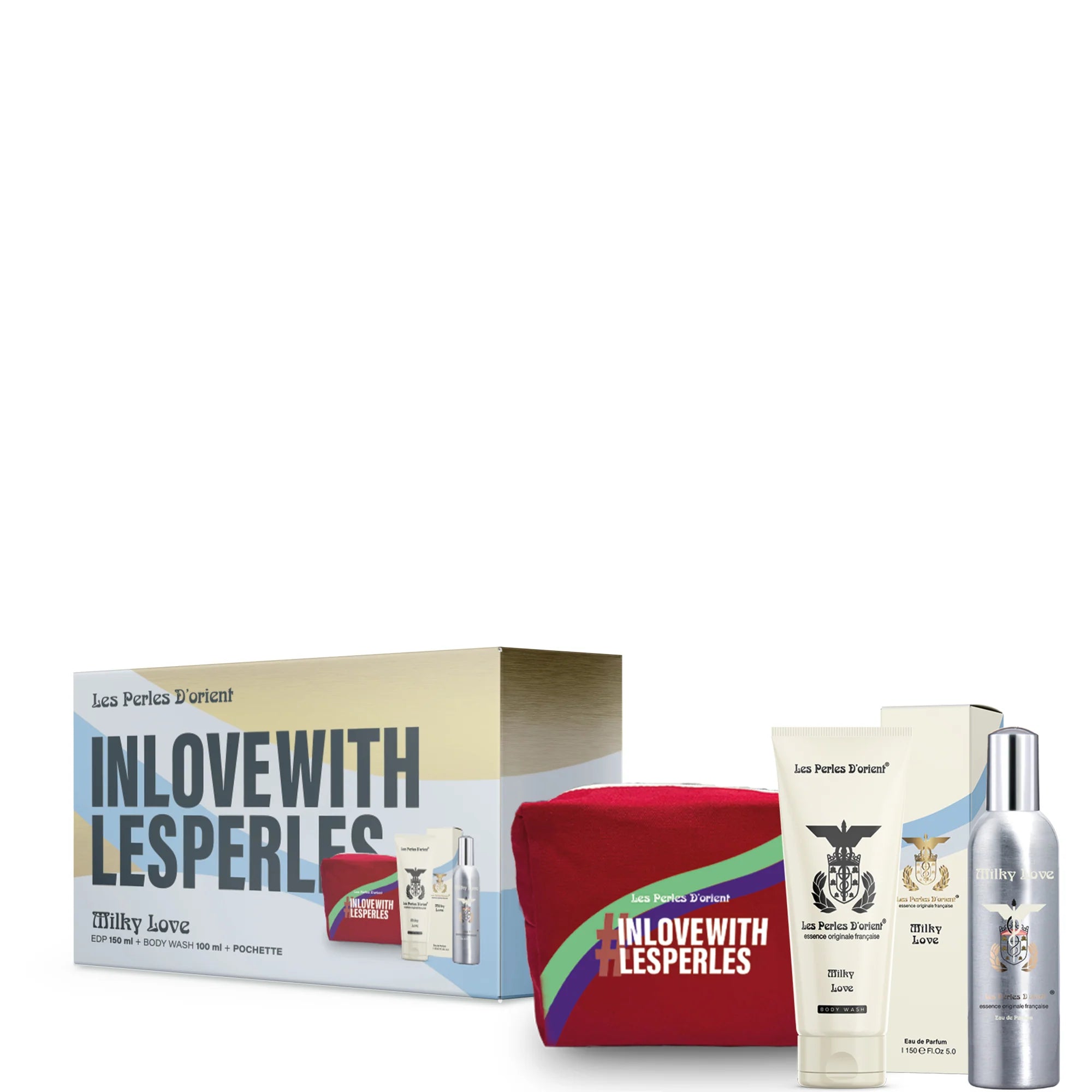 Les Perles d’Orient – Cofanetto Regalo Milky Love (Eau de Parfum + Body Wash + Pochette)