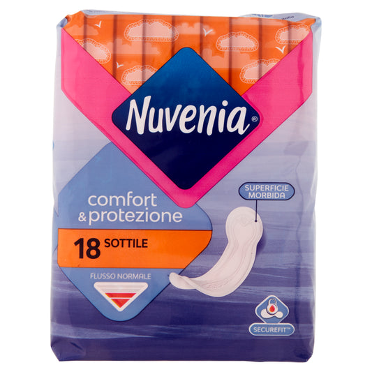 🧡 Nuvenia Comfort & Protezione Sottile – 18 Assorbenti
