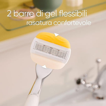 Gillette Venus Comfortglide Coconut – Rasoio Donna con Manico in Metallo + 2 Ricariche