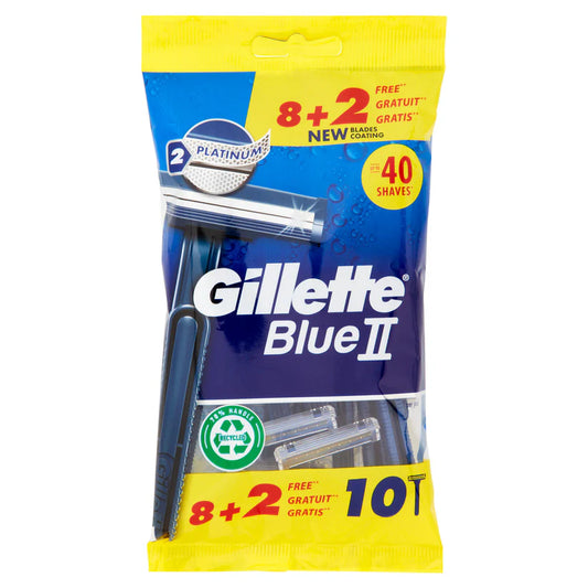 Gillette Blue II – 10 Rasoi Usa e Getta (8+2 GRATIS)