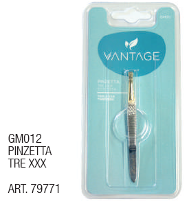 ✨ VANTAGE GM012 – Pinzetta “Tre XXX” in Acciaio Professionale