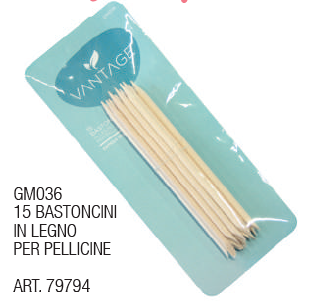 🌿 VANTAGE GM036 – 15 Bastoncini in Legno per Pellicine