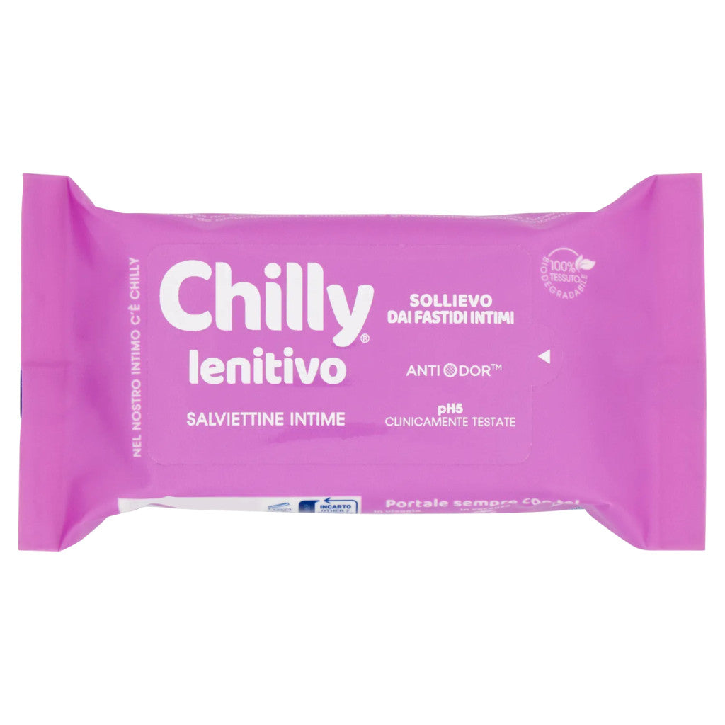 🌸 Chilly Lenitivo – Salviettine Intime pH 5 (12 pezzi)