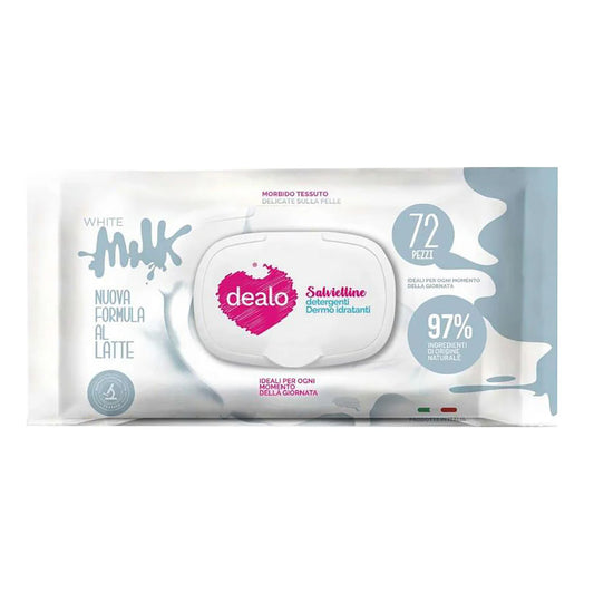 🥛 Dealo Salviettine Detergenti Dermo Idratanti al Latte – Carezze Profumate per la Tua Pelle