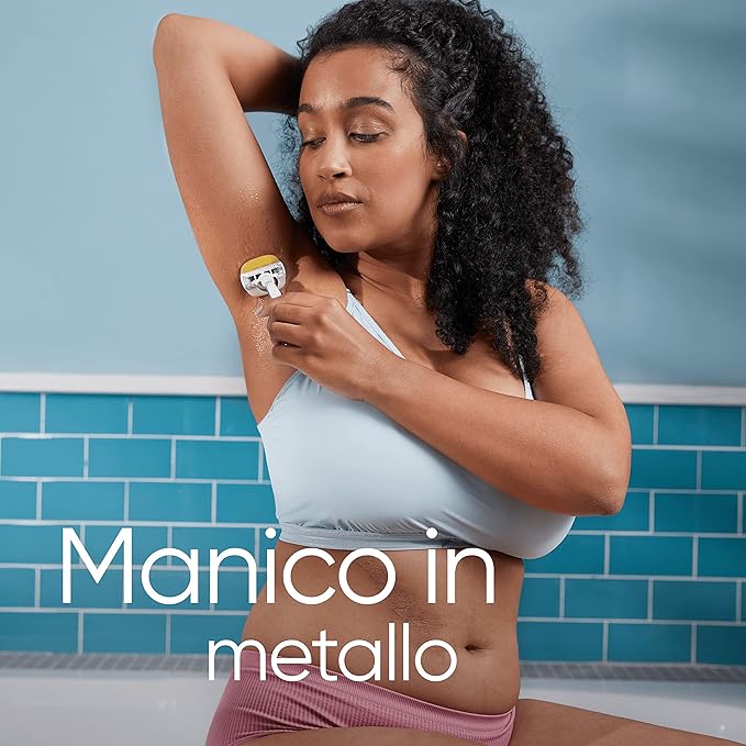 Gillette Venus Comfortglide Coconut – Rasoio Donna con Manico in Metallo + 2 Ricariche