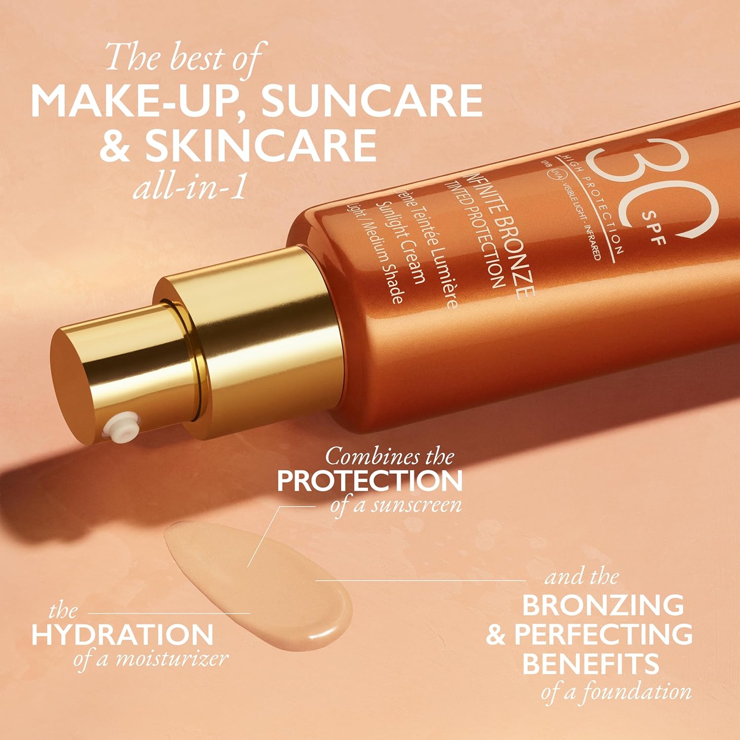 ✨ Lancaster Infinite Bronze – Crema Solare Viso Colorata SPF 30 Light / Medium Shade – 50ml