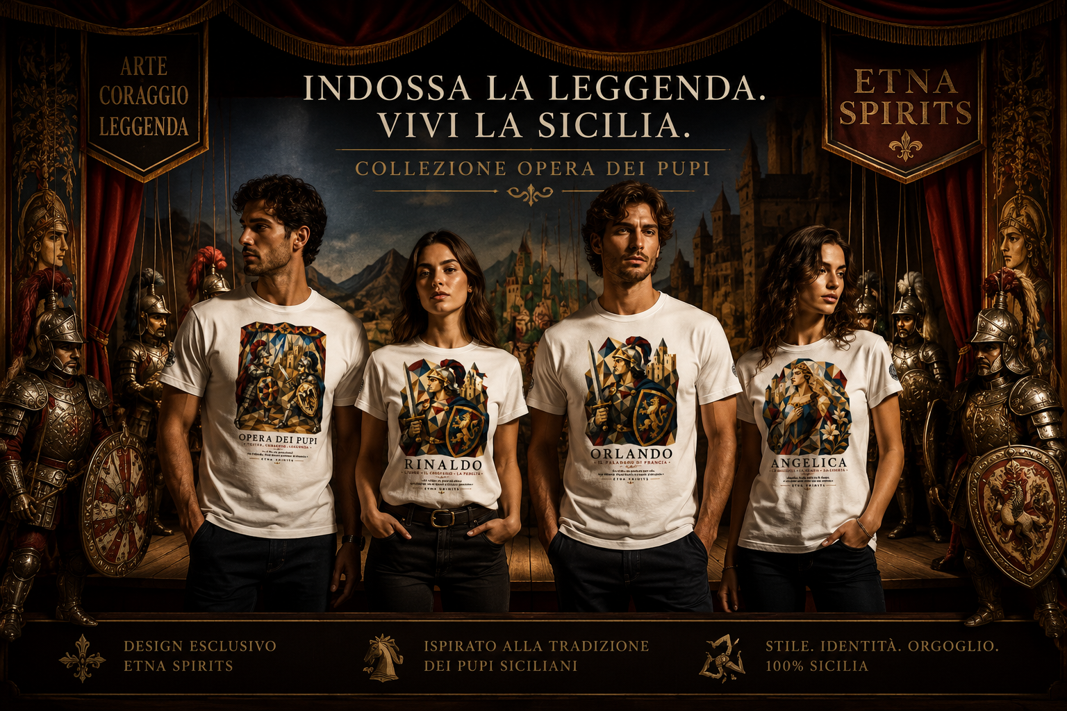 T-shirt Opera dei Pupi Siciliani – I Paladini | Etna Spirits