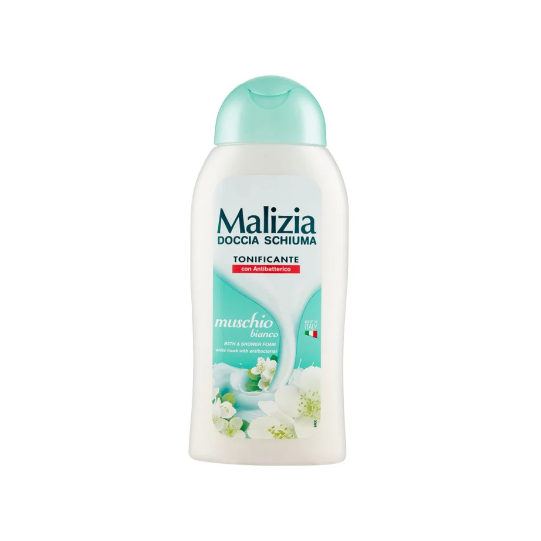 Malizia Doccia Schiuma Muschio Bianco – Tonificante con Antibatterico