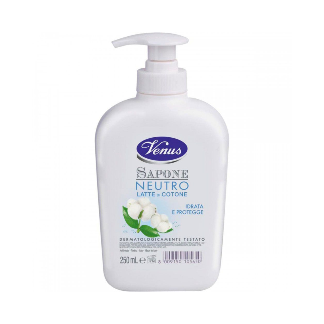 🌿 Venus Sapone Neutro – Latte e Cotone (250 ml) 🌿