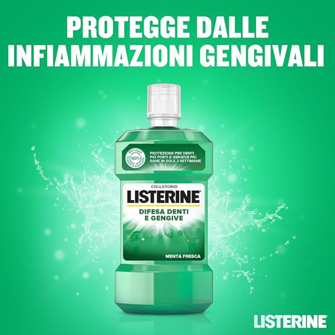 Listerine Difesa Denti e Gengive Gusto Delicato 600ml – Protezione Completa, Freschezza Duratura!