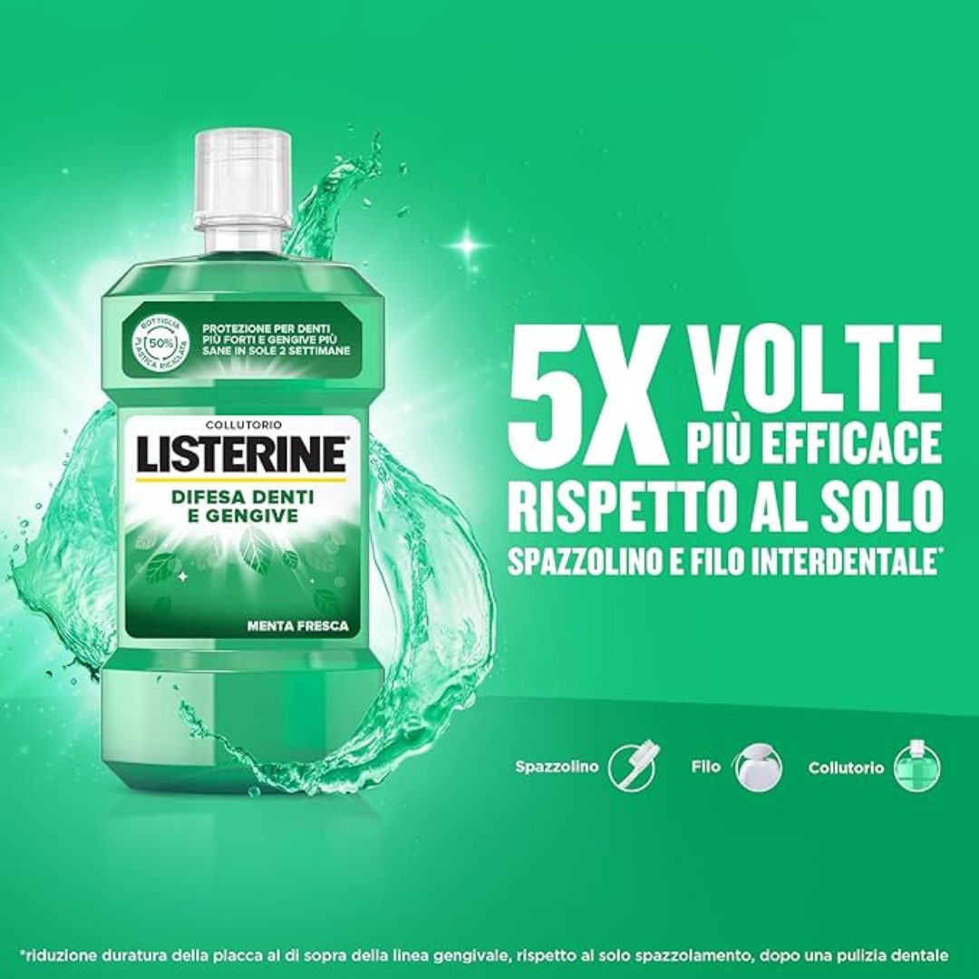 Listerine Difesa Denti e Gengive Gusto Delicato 600ml – Protezione Completa, Freschezza Duratura!