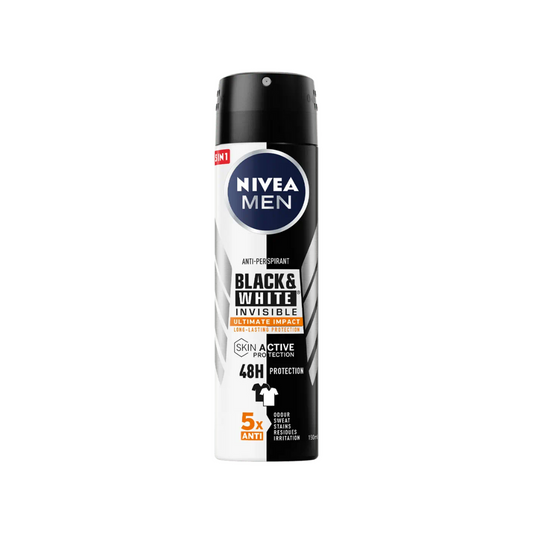 🖤⚪ NIVEA MEN BLACK & WHITE INVISIBLE ULTIMATE IMPACT 🔵 Protezione 48H - Formula 5 in 1 ⏳
