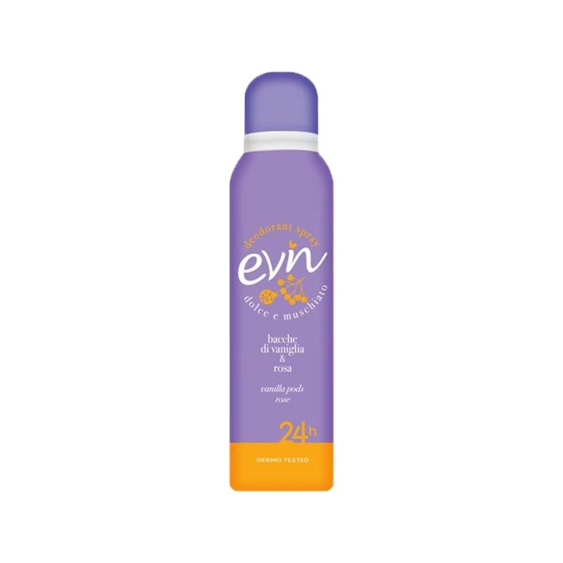 🌸 EVIN Deodorante Spray Bacche di Vaniglia & Rosa – 150 ml
