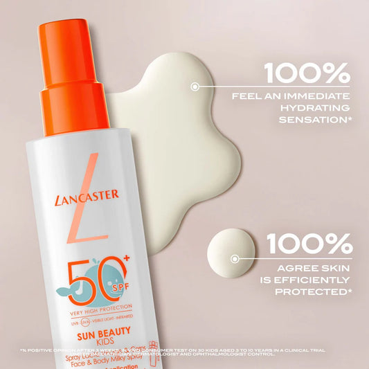 🧒 Lancaster Sun Beauty Kids – Spray Latte Solare Viso & Corpo SPF 50+ (150ml)