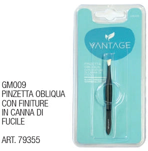 🔍 VANTAGE GM009 – Pinzetta Obliqua con Finiture Canna di Fucile