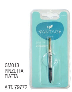 🔍 VANTAGE GM013 – Pinzetta Piatta Classica in Acciaio