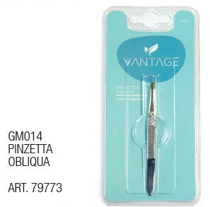 🔍 VANTAGE GM014 – Pinzetta Obliqua Classica in Acciaio