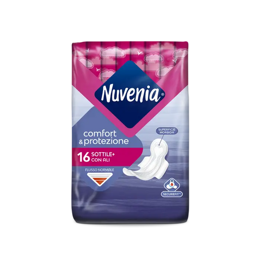 🌸 Nuvenia Comfort & Protezione – 16 Assorbenti Sottili con Ali